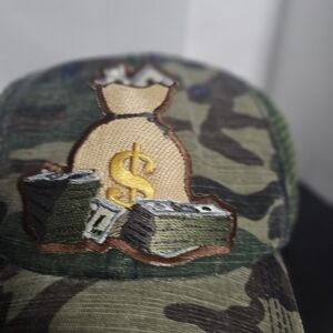Camo Money Bag Embroidered Cap